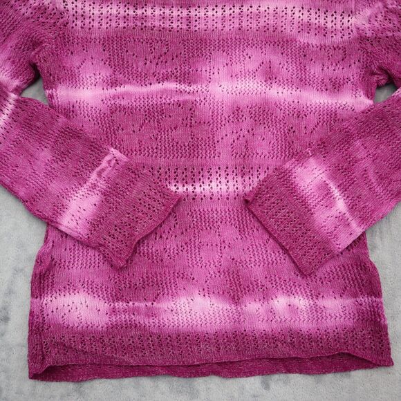 Bisou Bisou Sweater Womens M Purple Long Sleeve Round Neck Tight Knit Pullover - Picture 13 of 16